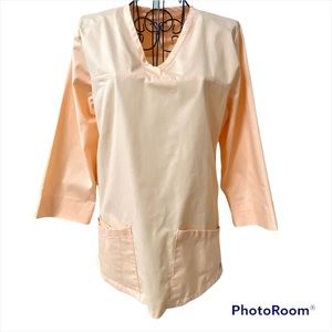 Butter-Soft STRETCH Women's 3-Pocket 3/4th Sleeve Side Zip Scrub Top Size S